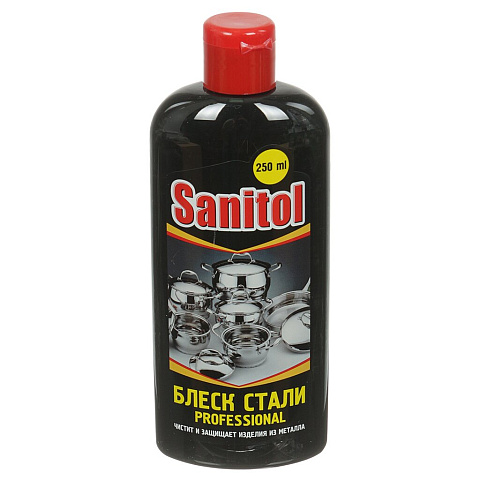 Чистящее средство универсальное, Sanitol, Блеск стали, крем, 250 мл