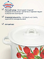 Кастрюля эмалированная сталь, 3.5 л, крышка сталь, цилиндрическая, Сибирские товары, Тюльпаны/Маки, С1612*78/*67/.3*78/3*119 - фото 5