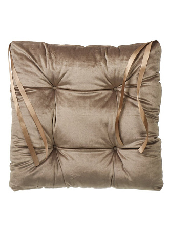 Сиденье мягкое 100% полиэстер, 40х40 см, капучино, Классика, Бархат, 5511361