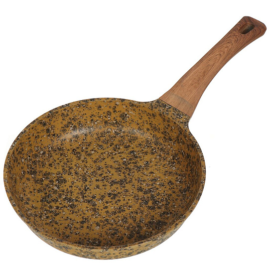 Сковорода алюминий, 24 см, антипригарное покрытие, Гурман, Granite Gold, ручка под дерево, ГМ2401 ГГ