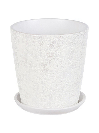 Горшок керамика, 2.6 л, 18х18.5 см, белый, Лава №4, 010280
