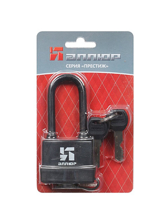 Замок навесной Аллюр, ВС1Ч- 375ПД, цилиндровый, автоматическое закрывание, 6 ключей