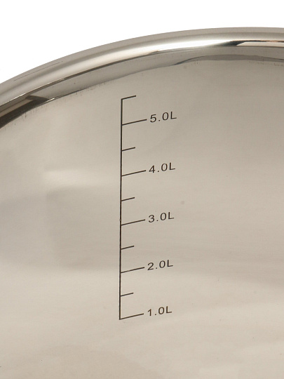 Кастрюля нерж, 6.5 л, с крыш, крыш стекло, Daniks, Рейн, индукц