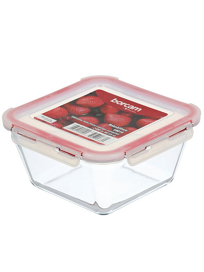 Форма для запекания стекло, 2.4 л, квадратная, с крышкой, Borcam, BAKE&amp;STORE, 59016