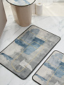 Набор ковриков для ванной, 3 шт, 0.5х0.8, 0.5х0.4, 0.45х0.39 м, диатомит, быстросохнущий, синий, Silvano, Вельвет - фото 2