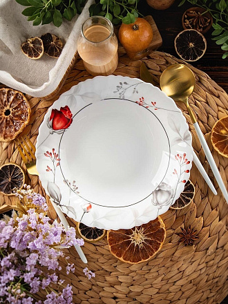 Тарелка суповая, стеклокерамика, 22 см, 620 мл, круглая, Вероника, Daniks, LHSP85/220303