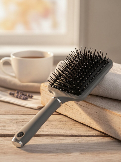 Расческа для волос массажная, квадрат, графит, Studio style, 844165-4550