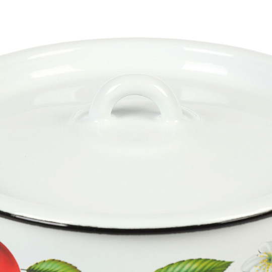 Набор посуды эмалированная сталь, 3 предмета, кастрюли 1.5, 2.9, 4.5 л, индукция, СтальЭмаль, Вишня ягоды, 1с33