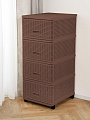 Комод 4 ящика, Дюна, 40х50х98 см, коричневый, плетеный, 04054, Dunya Plastik