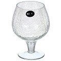 Ваза стекло, настольная, 21 см, Muza, Aura cracle white, 380-643