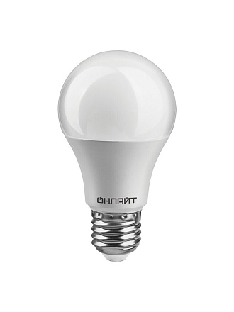 Лампа светодиодная E27, 10 Вт, 75 Вт, груша, 2700 К, теплый белый свет, Онлайт, 71649/82909