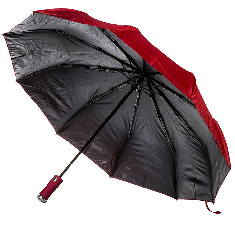 Зонт унисекс, механический, 10 спиц, 60 см, полиэстер, бордовый, Y822-060