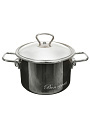 Кастрюля эмалированная сталь, 2 л, крышка стекло, Vitross, Bon Appetit, 8SD165S/8SB185S, мокрый асфальт, индукция