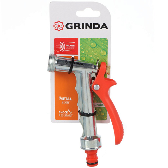 Пистолет поливочный металл, регулируемый, Grinda, M-mini, 8-427307_z01