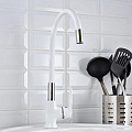 Смеситель для кухни, РМС, гибкий излив, с картриджем, белый, SL123W-016F-1 - фото 2
