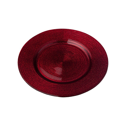 Тарелка обеденная, стекло, 21 см, круглая, Miracle red shiny, Akcam, 339-075