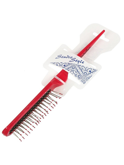 Расческа массажная, с железными зубчиками, 70х240х30 мм, Studio style, Basic, 58845-7590