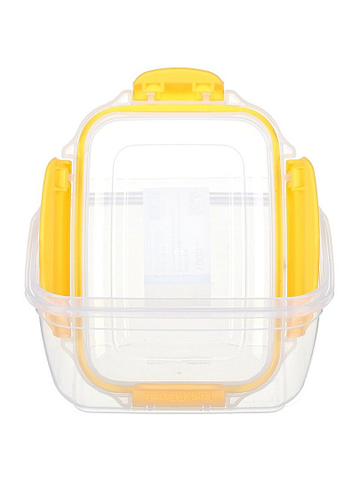 Контейнер пищевой пластик, 1 л, 17х13х10 см, прямоугольный, воздухонепроницаемый, 30862