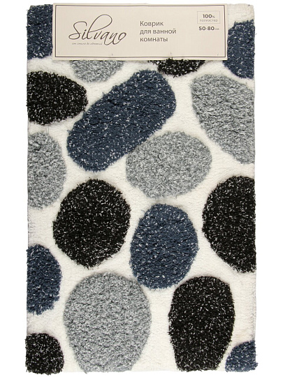 Коврик для ванной микрофибра, 0.5Х0.8 м, серо-белый камень, Silvano, Лиона
