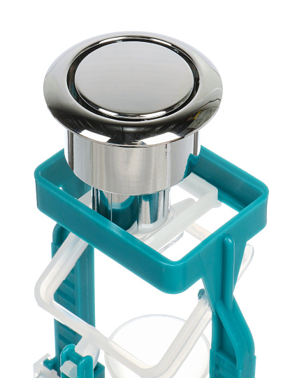 Клапан для бачка унитаза пластик, однорежимный, кнопочный, гальваника, сливной, Инкоэр, СБ1-Х Р