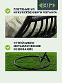 Качели садовые Кокон, 1-мест, 67х105 см, 150 кг, Green Days, черные, ротанг, подушка оливковая, 19137780 - фото 4