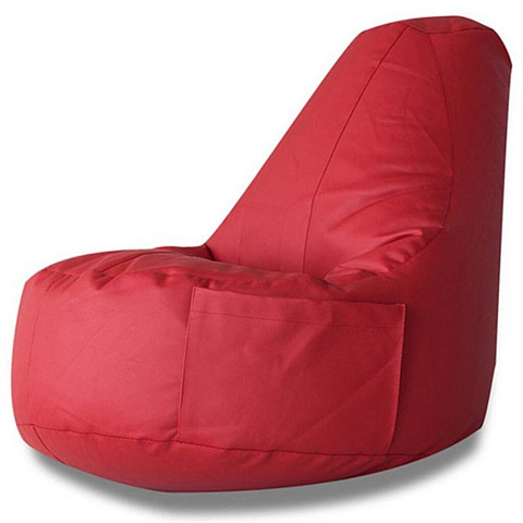 Кресло мешок для отдыха 150х90х90 см, экокожа, вишневое, Комфорт, К677-МТ005