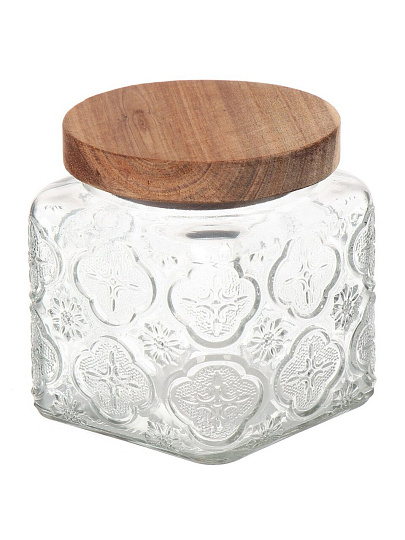 Банка для сыпучих продуктов, стекло, 0.5 л, 9.8х9.8х10.3 см, с крышкой, Восток, Y4-9010