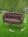Мебель садовая Багама, стол, 55х55х56 см, 2 кресла, 1 диван, подушка коричневая, 85 кг, 03/10Б (S) - фото 4