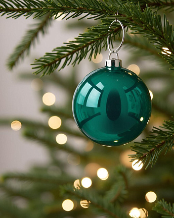 Елочный шар голубой, 12 см, SYQA-0122357