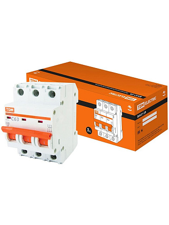 Автоматический выключатель TDM Electric, ВА47-29, 3 полюса, 63, 4.5 кА, С, SQ0206-0115