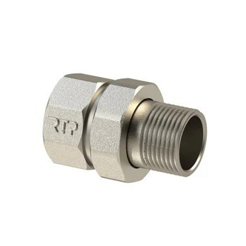Американка 1/2", г-ш, никель, прямая, индивидуальная упаковка, РосТурПласт