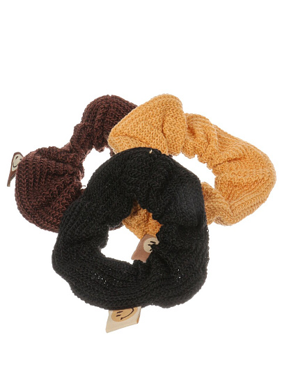 Набор резинок из ткани, 3 цвета темные тона, A110082