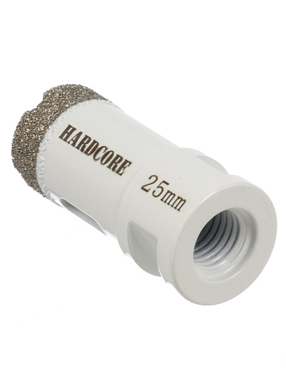 Коронка алмазная, по керамограниту, Hardcore, М14, диаметр 25 мм, для УШМ, 155025