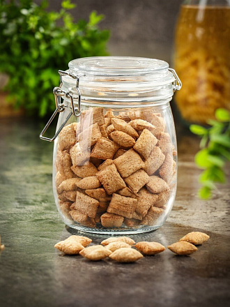 Банка для сыпучих продуктов, стекло, 0.75 л, с крышкой, с бугельным замком, Y3-1367/318558