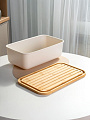 Хлебница пластик, 39.5х23.5х14 см, с разделочной доской, бамбук, Y4-9127 - фото 5