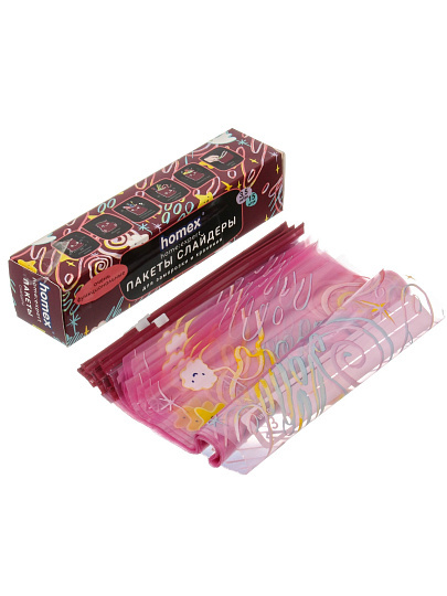 Пакеты-слайдеры для заморозки и хранения, 15 шт, 3.5 л, Homex, Очень функциональные, 0986