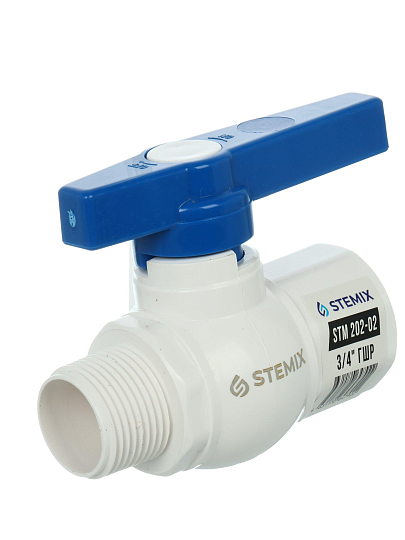 Кран для воды 3/4", г-ш, пластик, ручка, Stemix