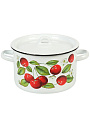 Набор посуды эмалированная сталь, 3 предмета, кастрюли 1.5, 2.9, 4.5 л, индукция, СтальЭмаль, Вишня ягоды, 1с33 - фото 2