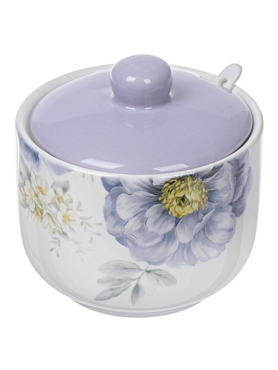 Сахарница 500 мл, доломит, с ложкой, Daniks, Флорина