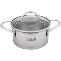 Кастрюля нержавеющая сталь, 1.5 л, крышка стекло, Taller, Кэтлин, 7141, индукция