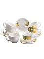 Набор чайный фарфор, 12 пр, 6 перс, 250 мл, Lefard, ЛЕМОН ТРИ, 358-2222