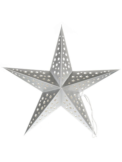 Украшение декоративное 60 см, серебро, Звезда, SYZWX-202297