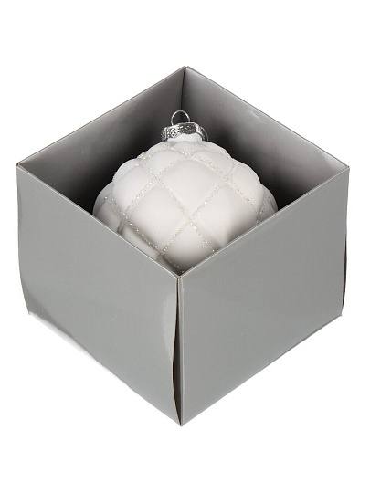 Елочный шар Облако, белый, 10 см, стекло, XF24-SC017