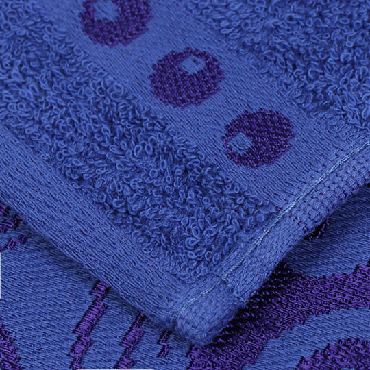 Полотенце кухонное махровое, 35х60 см, 100% хлопок, Вышневолоцкий текстиль, Бордюр овощи, темно-синее, 634, Россия, Ж1-3560.970.375