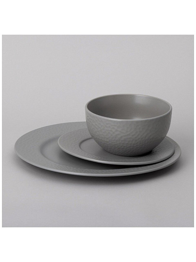 Сервиз столовый керамика, 12 предметов, на 4 персоны, Lefard, Saturn, 191-286, серый