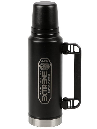 Термос нерж, 1.2 л, универс.горл, Barouge, колба нерж, ручк склад, черн, BT-430F