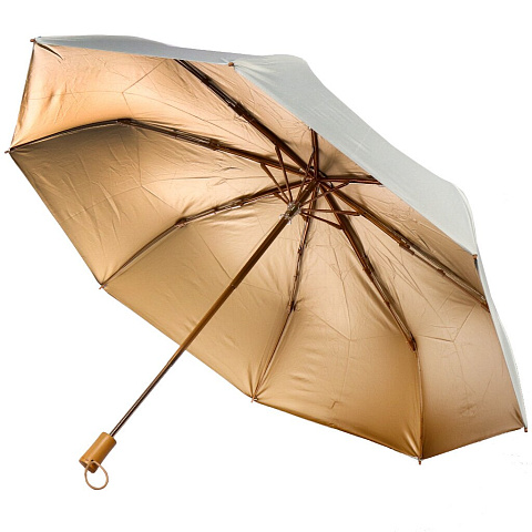 Зонт для женщин, механический, 8 спиц, 55 см, полиэстер, белое золото, Y822-062