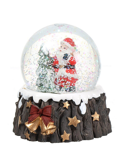 Фигурка декоративная Шар водяной со снегом, 7х7х9 см, с подсветкой, Y4-4232