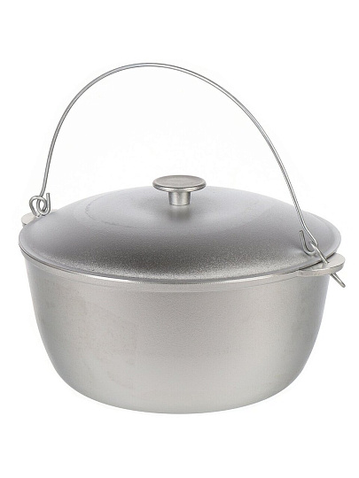 Казан алюминий, 8 л, с крышкой, с дужкой, Гардарика, 801