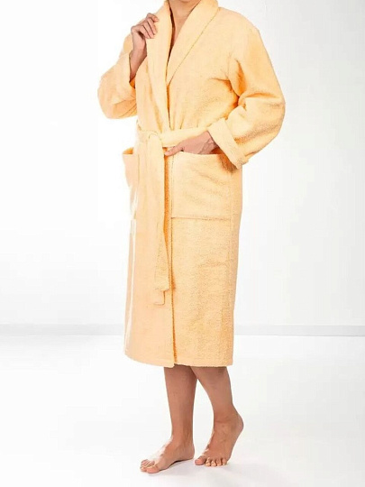 Халат женский, махровый, 100% хлопок, персиковый, L-XL, 48-50, Silvano